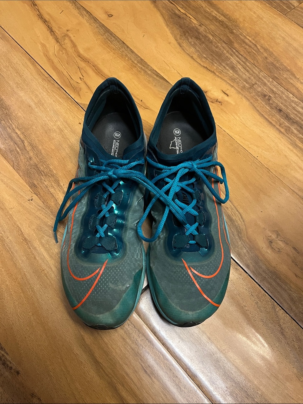 Nike Men's Teal and Orange Athletic Shoes